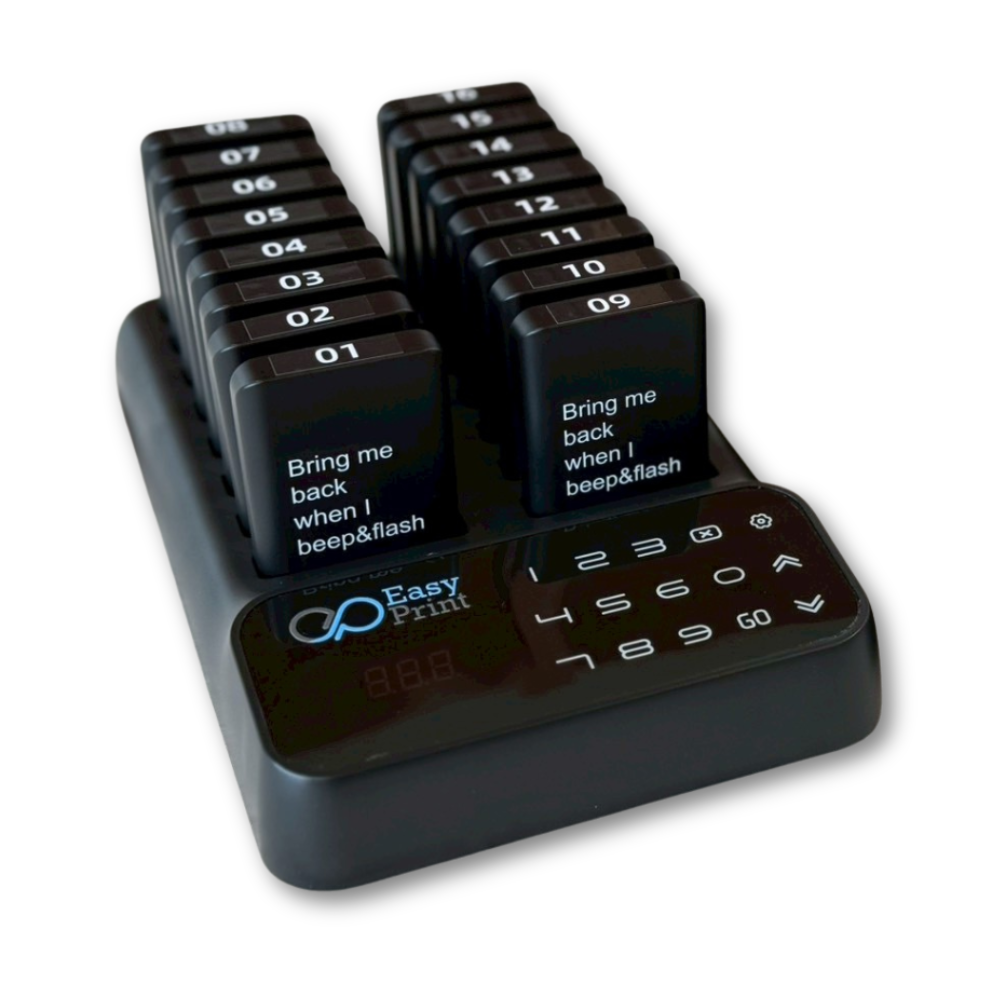 เครื่องเรียกคิวไร้สาย EASYPRINT QS-100 จำนวน 16 เพจเจอร์ สีดำ_4